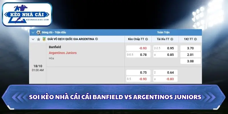Soi Kèo Nhà Cái Banfield vs Argentinos Juniors Lúc 01h00 Ngày 18/10 – VĐQG Argentina 4 Tổng hợp soi kèo nhà cái Banfield vs Argentinos Juniors