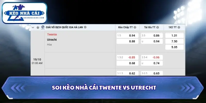Tổng kết bảng tỷ lệ soi kèo nhà cái Twente vs Utrecht